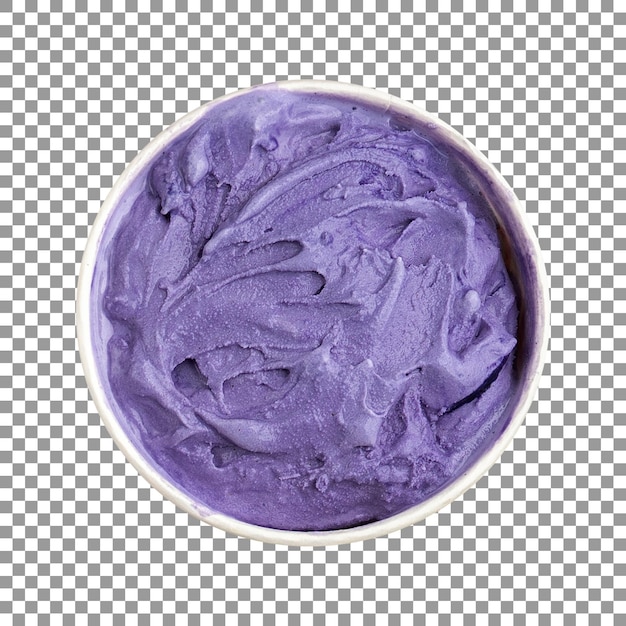 PSD tasty purple ice cream bow isolated on transparent background