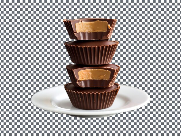 PSD tasty reeses peanut butter cups isolated on transparent background