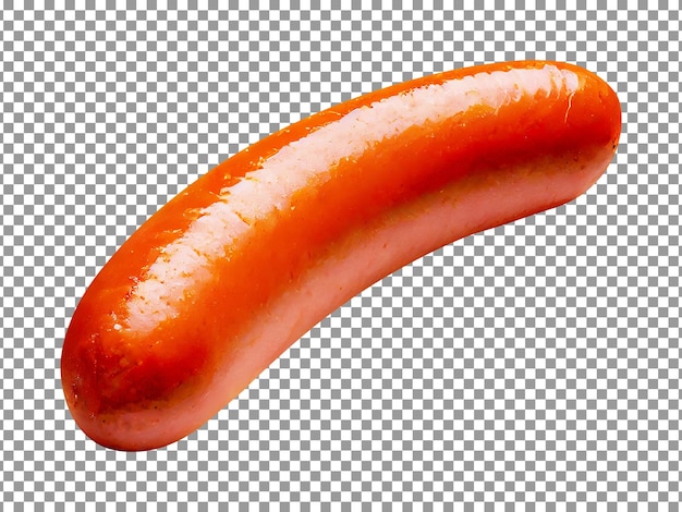 PSD tasty single sausage isolated on transparent background