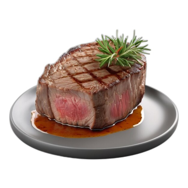 PSD tasty steak psd on a white background