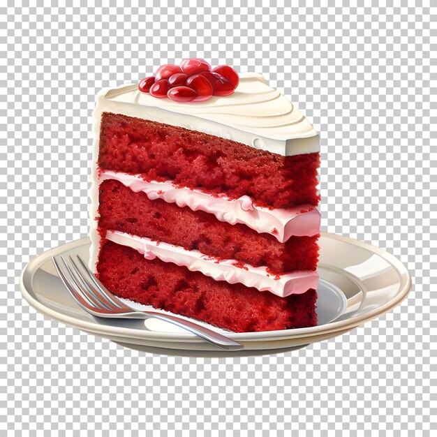 PSD tasty strawberry cake isolated on transparent background