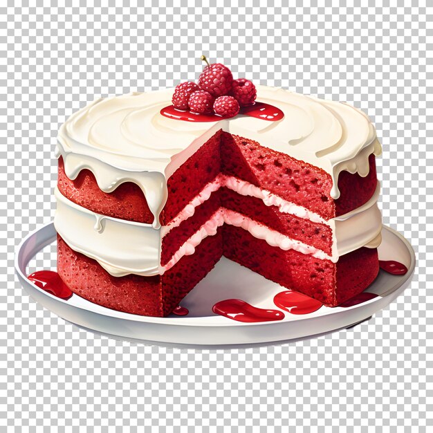 PSD tasty strawberry cake isolated on transparent background