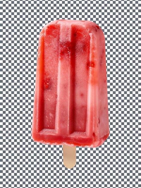 PSD tasty strawberry popsicle isolated on transparent background