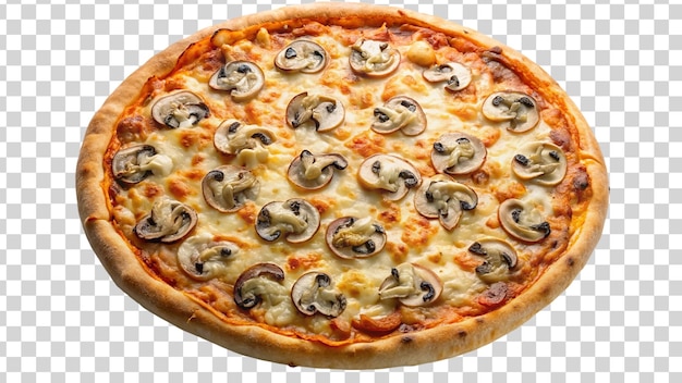 PSD tasty supreme pizza with mushroom on transparent background