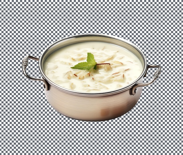 PSD tasty sweet kheer in bowl isolated on transparent background