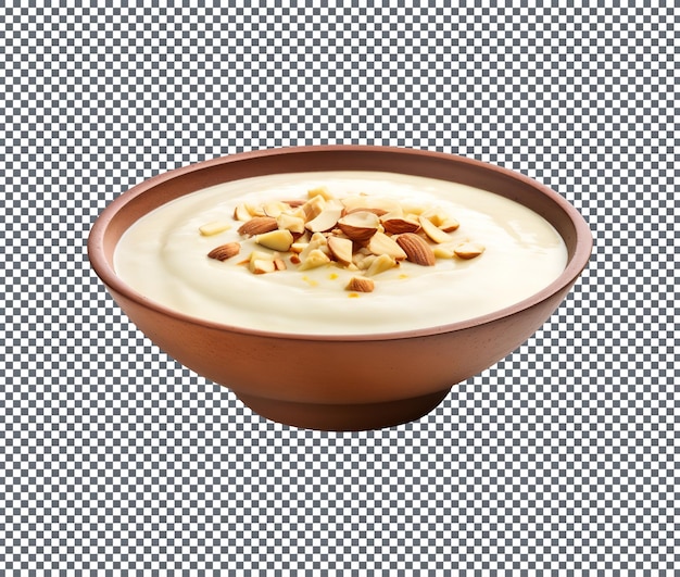 PSD tasty sweet kheer in bowl isolated on transparent background