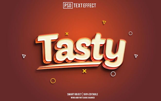 tasty text effect font editable typography 3d text