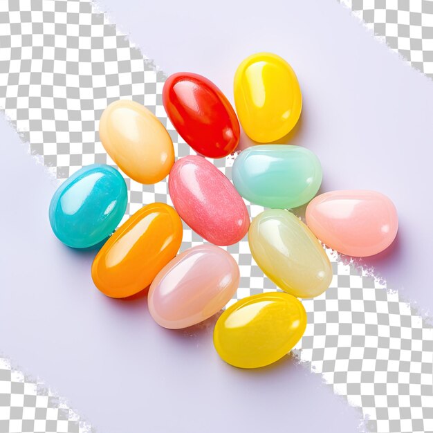 PSD tasty vibrant jelly beans against a transparent background