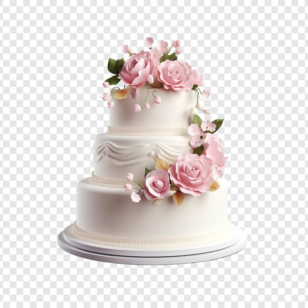 PSD tasty wedding fondant cake isolated on transparent background