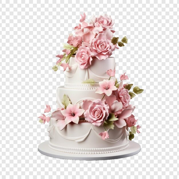 PSD tasty wedding fondant cake isolated on transparent background