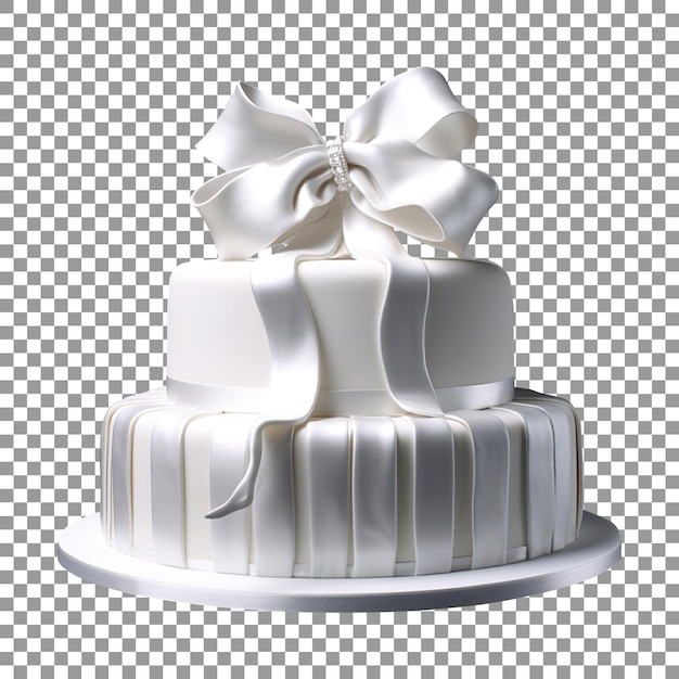 Tasty wedding fondant cake isolated on transparent background