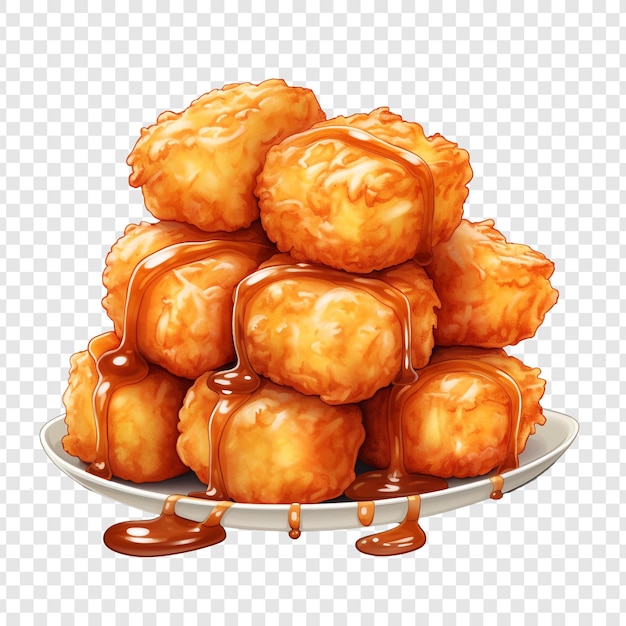 PSD tater tot isolated on transparent background