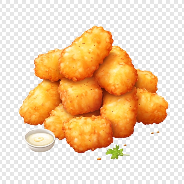 PSD tater tot isolated on transparent background