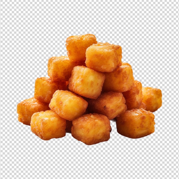 PSD tater tots isolated on a transparent white background