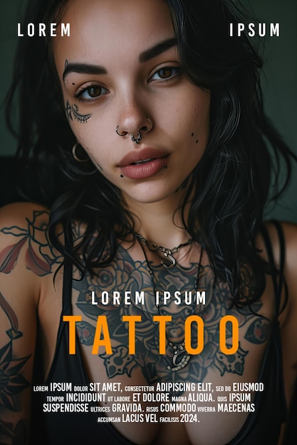 PSD tattoo girl portrait pictures