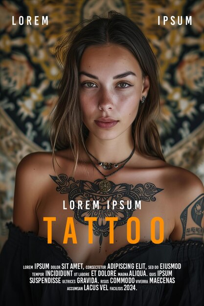 PSD tattoo girl portrait pictures