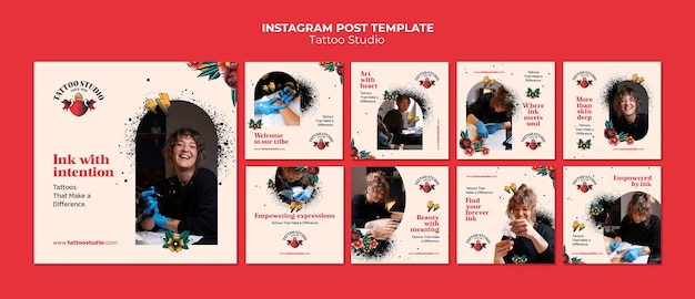 PSD tattoo instagram post template design