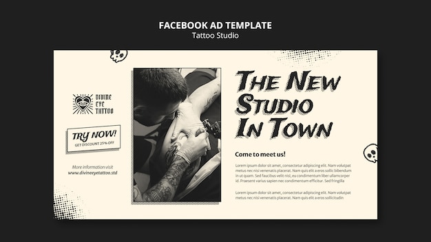 PSD tattoo studio facebook template