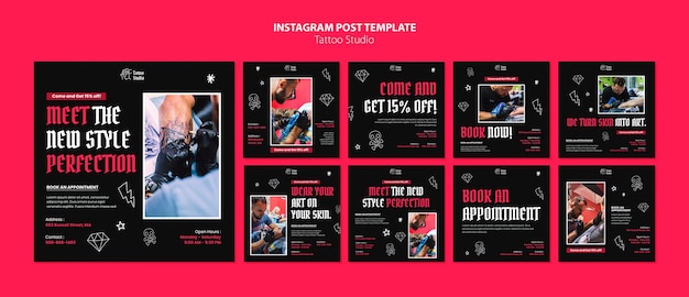 PSD tattoo studio instagram posts