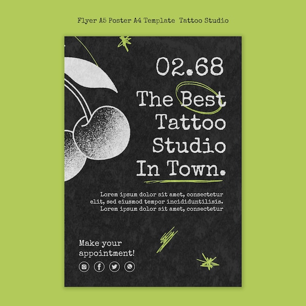 PSD tattoo studio poster template