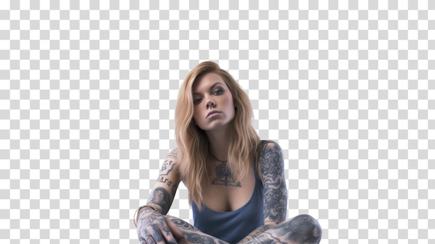 PSD tattooed girl