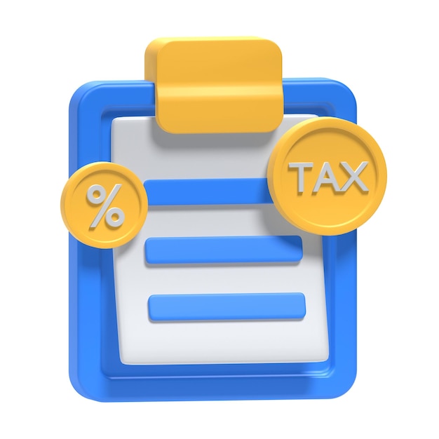 PSD tax 3d vector icon illustration asset