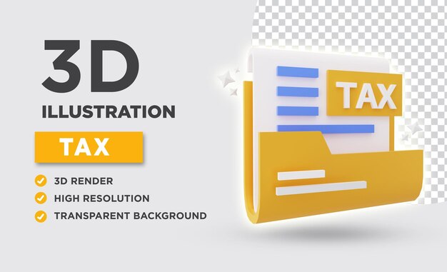 PSD 税務書類フォルダーの 3 d イラストレーション