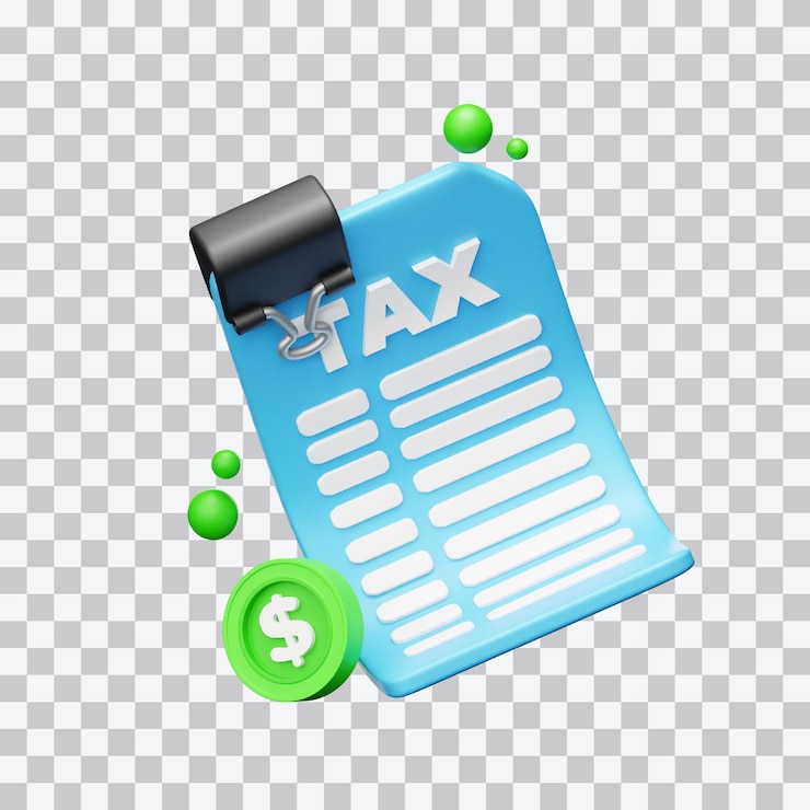 PSD tax form 3d illustration