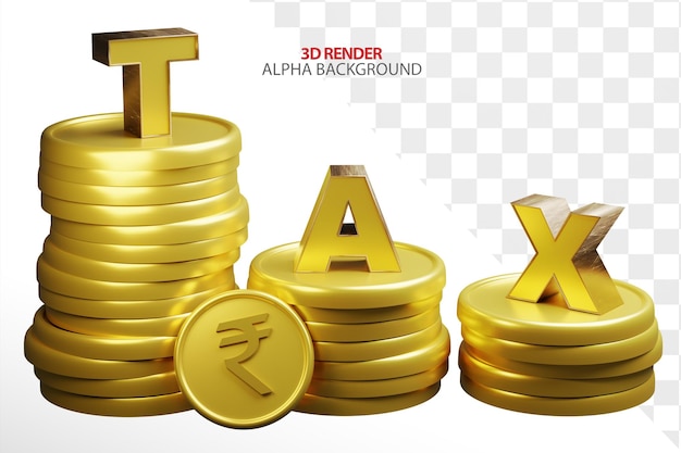 Tax on money climbing staits, pile of coins ,Tax Concept background