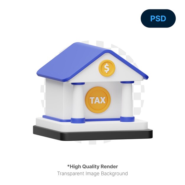 PSD tax office 3d icon premium psd