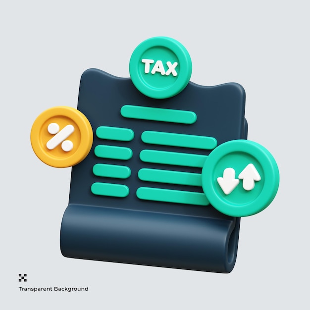 PSD tax rates 3d icon