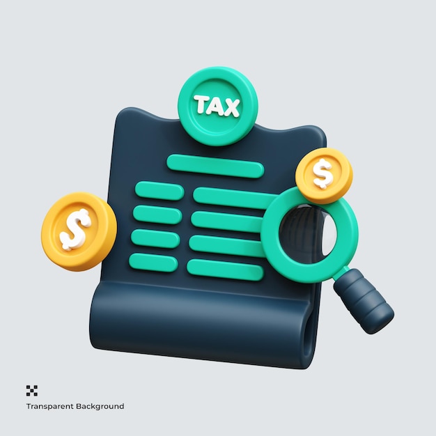 Tax research 3d icon