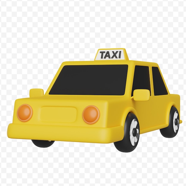 PSD taxi illustrazione 3d