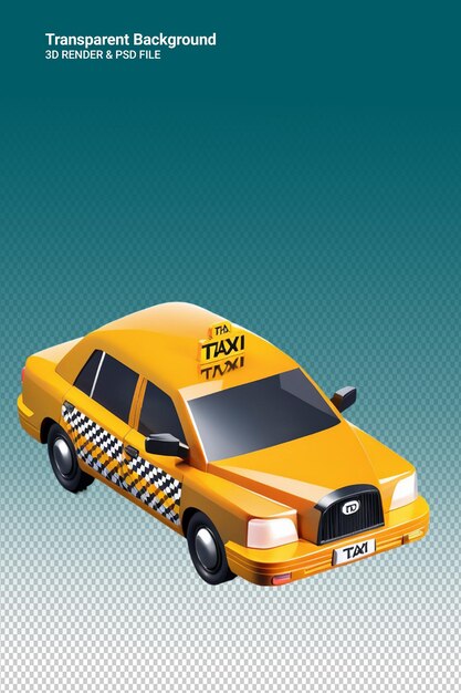 PSD a taxi cab with a taxi on the top