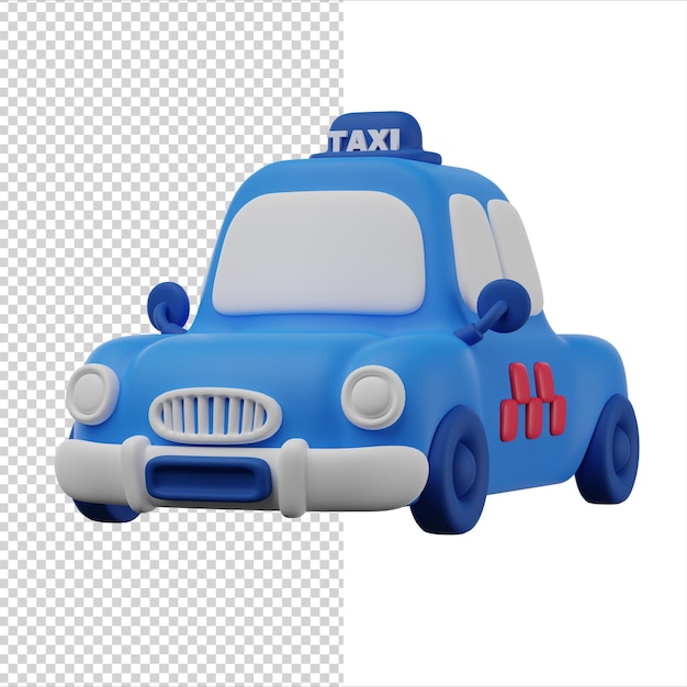 PSD taxi car 3d render icon