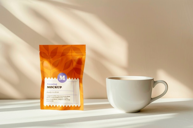 PSD tea bag mockup design