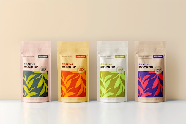 PSD tea bag mockup design