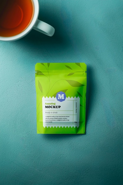 PSD tea bag mockup design