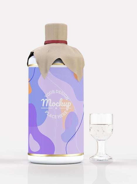 PSD tea bottle mockup design