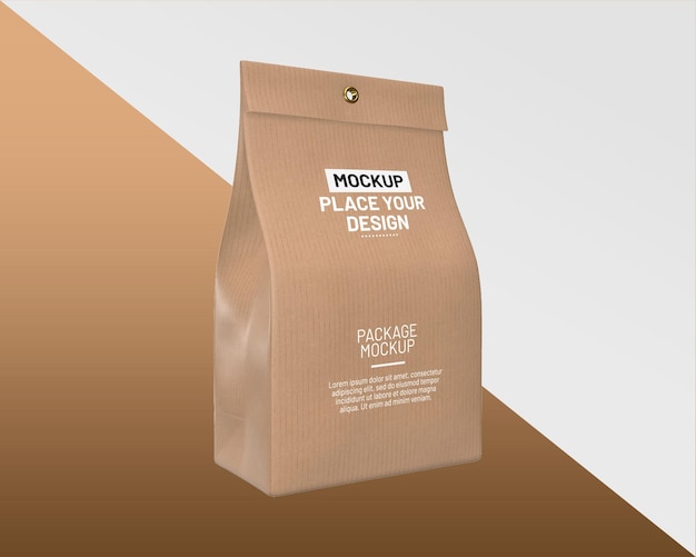 Tea or grain paper packaging bag mockup Glossy paper coffee bag packaging mockup