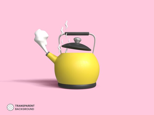 Tea kettle icon isolated 3d render illustration