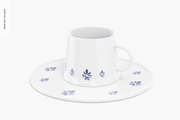 Mockup di tazza da tè, vista a destra