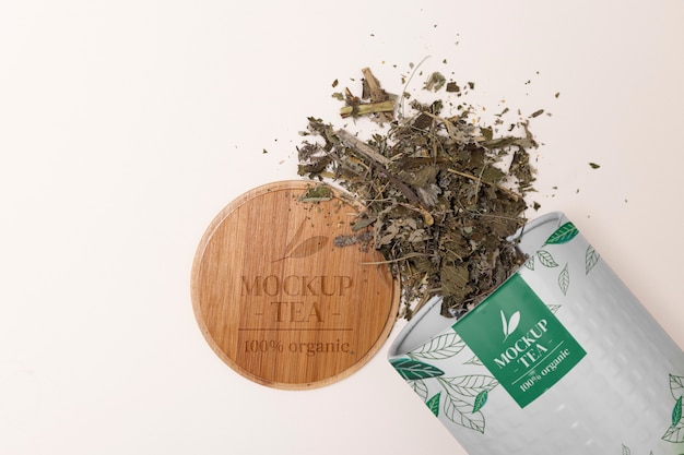 Tea packaging mockup in box design