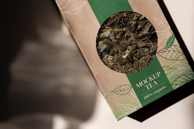 Tea packaging mockup in paper bag