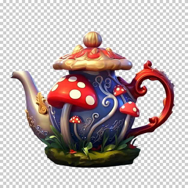 PSD tea pot isolated on transparent background