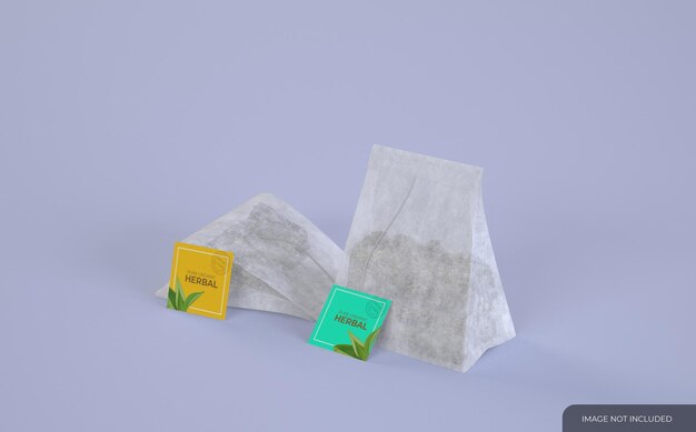 Tea sachet bag mockup