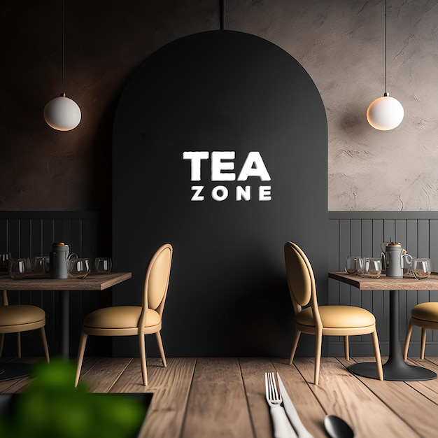 Tea zone mockup tea house logo zing mockup