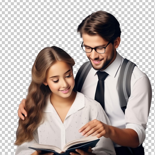 Teacher helping boy with school work