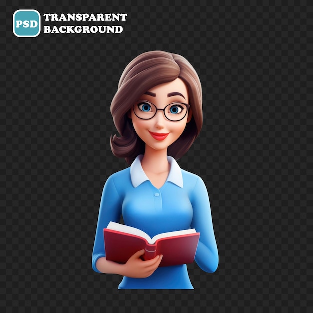 PSD teacher icon isolated 3d render illustration