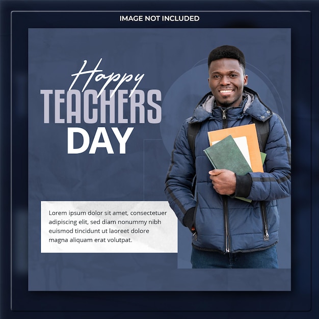 PSD teacher's day social media post or instagram story square web banner template